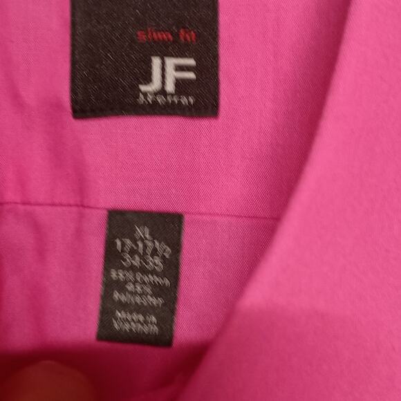 J. FERRAR Men's Slim Fit Long Sleeve Button-Up Shirt - Pink, Size XL - Picture 3 of 4